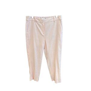 J.Crew Womens cotton candy Pink Linen-Blend Cropped Pants Size 10 Mid-Rise Slim